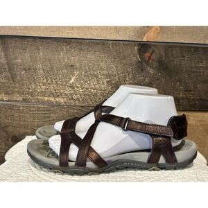 Merrell Sandals Women's‎ Sandspur Slate Red Leather J98772 Comfort Strappy 9